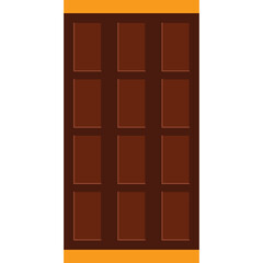 A Dark Chocolate Bar Divided Into Small Rectangular Pieces Against A Yellow Background With A Transparent Overlay