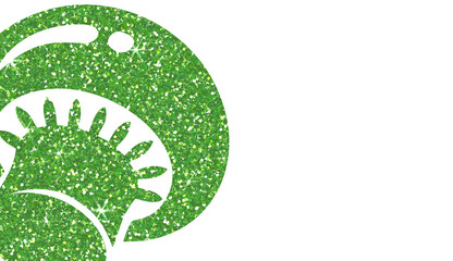 Green Glitter Mushroom Frame