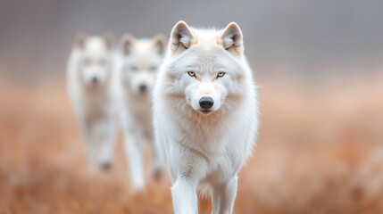 Obraz premium Ecosystem Wolves roaming freely in their natural habitat, maintaining the balance of the ecosystem