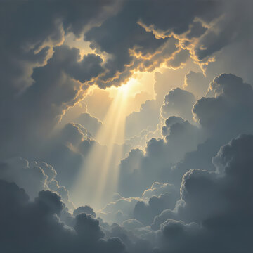 Conceptual image of the saying Every cloud has a silver lining