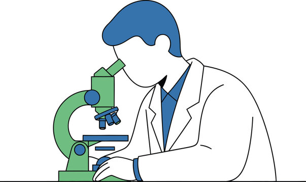 Scientist using microscope in laboratory