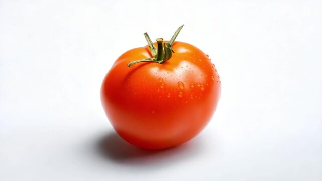 Fresh tomato isolated on white background, showcasing vibrant color and texture
