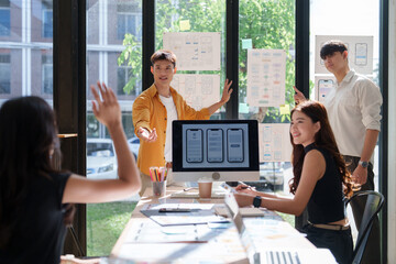 Design team collaborating on user interface development