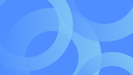 Modern abstract blue background with translucent overlapping geometric circles and gradient effects.