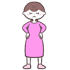 仁王立ちする女性のイラスト