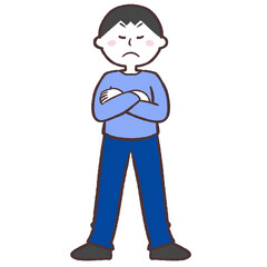 仁王立ちする男性のイラスト