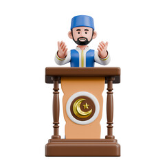 Muslim 3D Character Illustration Set Featuring Islamic Activities Eid Celebration Ramadan Prayer Cultural Holiday Tradition and Family Moments 