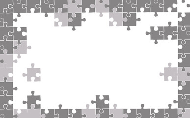 モノクロジグソーパズルフレームイラスト