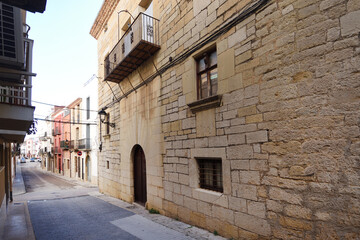 street and Counts of Pestagua palace, Xert, Maestrazgo, Castellon de la Plana, Valencian community, Spain