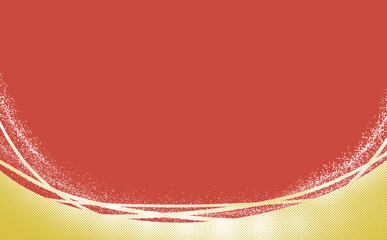 赤い円とオレンジの和風背景イラスト