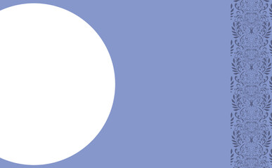 ブルーの背景とダマスカス柄のシンプルな背景イラスト