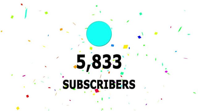 Animation 7000 subscribers count YouTube channel celebration with confetti ,Social media Quick count of subscribers to 7k . Counting Up to 7k subscribers For social media updates on Alpha channel.