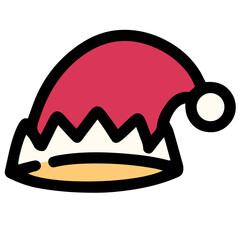 Christmas hat doodle icon