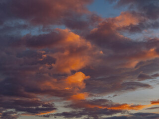 Fototapeta premium Colourful sunset clouds ,sunset in nature