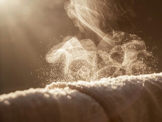 Fine Particles Suspend in Warm Sunlight Creating a Gentle Misty Atmosphere