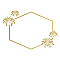 New Year Frame with Fireworks