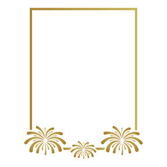 New Year Frame with Fireworks