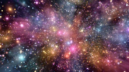 Fototapeta premium Brilliant star field displays a dynamic explosion of color across deep space