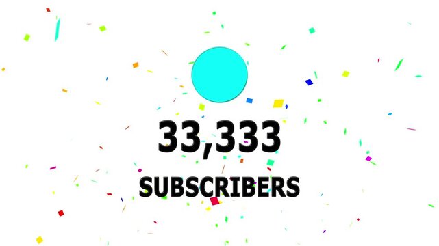 Animation 40k subscribers count YouTube channel celebration with confetti ,Social media Quick count of subscribers to 40k . Counting Up to 40k subscribers For social media updates on Alpha channel.