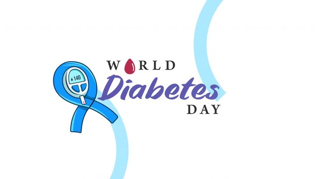 World diabetes day on a white background. Ideal for health awareness campaigns, medical websites, educational materials, and social media posts.