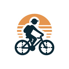 Fototapeta premium cyclist on a white background vector