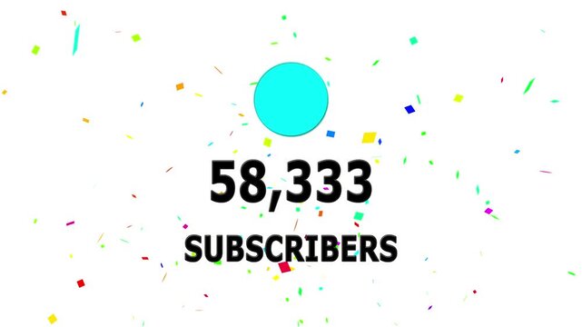 Animation 70k subscribers count YouTube channel celebration with confetti ,Social media Quick count of subscribers to 70k . Counting Up to 70k subscribers For social media updates on Alpha channel.