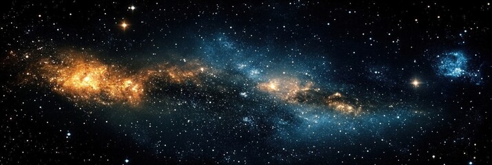 Naklejka premium A stunning view of a galaxy filled with vibrant colors and stars, showcasing the beauty and mystery of the cosmos.