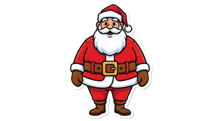 Cartoon illustration of santa claus isolated on transparent background