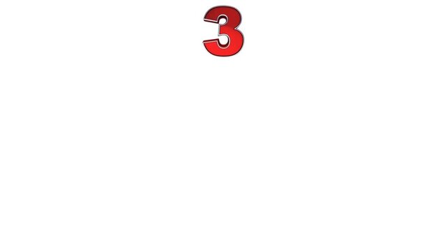 Are you ready !?!, countdown from 3 to 1 then go, 4K animation video on white background motion graphic
