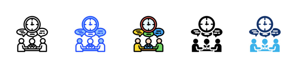 Meeting Efficiency Icon Collection With Multiple Styles