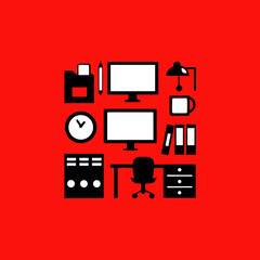 black white line vector icons featuri