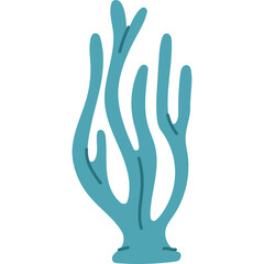 A Detailed Illustration Of Blue Branching Coral On A Transparent Background