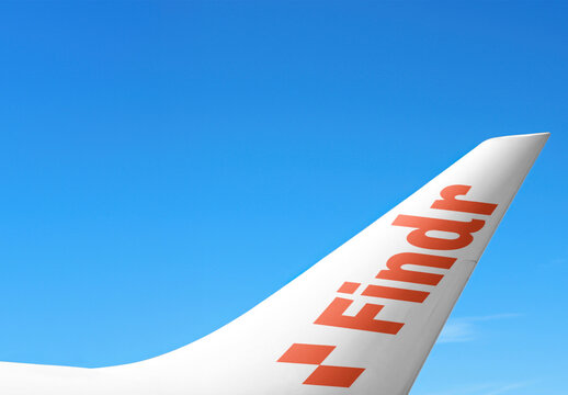 Airplane Tail Mockup With Clear Sky Psd