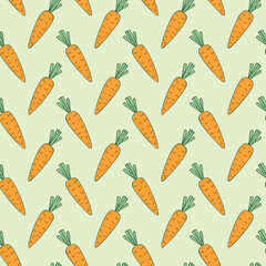 Simple hand drawn carrot seamless pattern for kitchen print