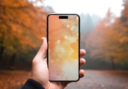 Autumn Phone Screen Mockup Wallpaper Inspiration Psd