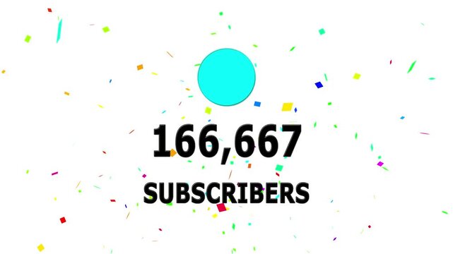 Animation 200k subscribers count YouTube channel celebration with confetti ,Social media Quick count of subscribers to 200k . Counting Up to 200k subscribers For social media updates on Alpha channel.