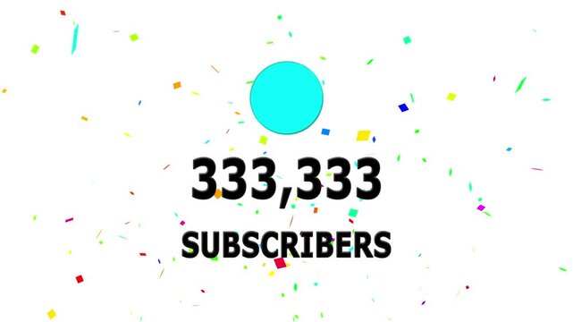Animation 400k subscribers count YouTube channel celebration with confetti ,Social media Quick count of subscribers to 400k . Counting Up to 400k subscribers For social media updates on Alpha channel.