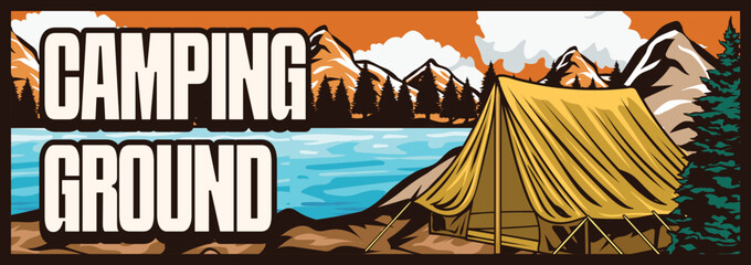 banner showing the location of the camping ground