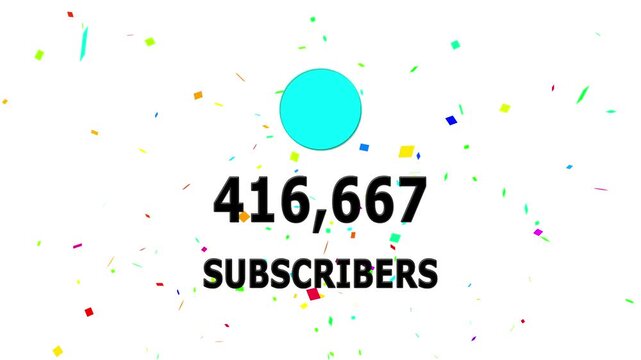 Animation 500k subscribers count YouTube channel celebration with confetti ,Social media Quick count of subscribers to 500k . Counting Up to 500k subscribers For social media updates on Alpha channel.