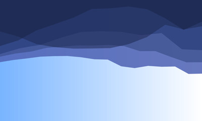 Abstract layered blue shapes against a light blue gradient background