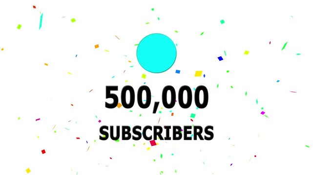 Animation 600k subscribers count YouTube channel celebration with confetti ,Social media Quick count of subscribers to 600k . Counting Up to 600k subscribers For social media updates on Alpha channel.