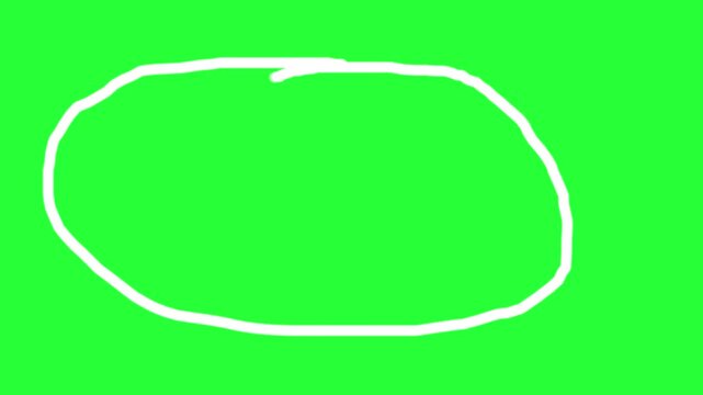 Circle Drawing on Green Background  Horizontal Footage