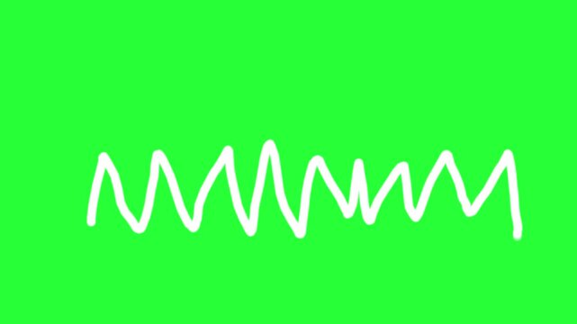 Zigzag Line Drawing on Green Background  Horizontal Video