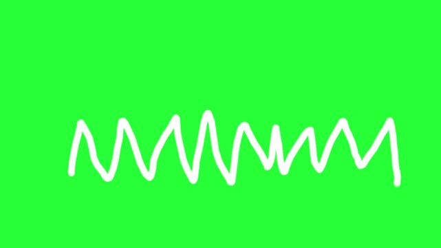 Zigzag Line Drawing on Green Background  Horizontal Video