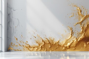 grunge golden background with a frame