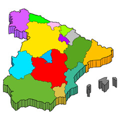 Spain map illustration hand drawn isolated vector