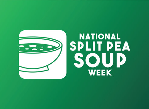 National Split Pea Soup Week. November. Gradient background.