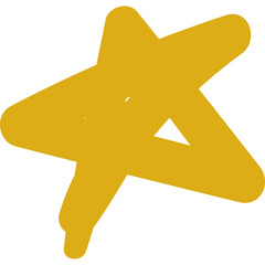 A Golden Star Shape Drawn With A Marker On A Transparent Background Representing Success And Achievement