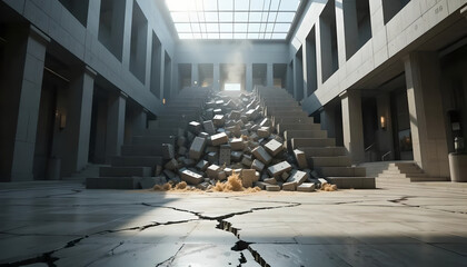 Echoes of Collapse: A Staircase to Ruin
