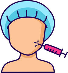 Aesthetic facial injection icon.